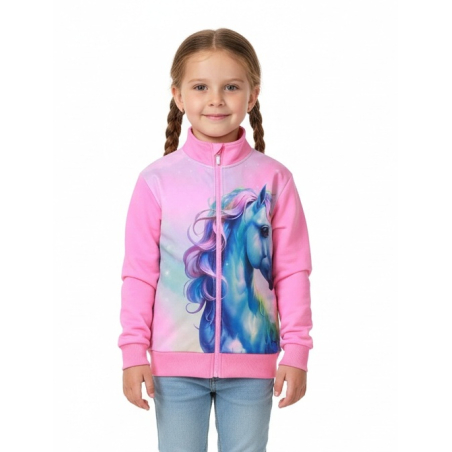 Zateplená mikina pro holčičky s motivem koníčka