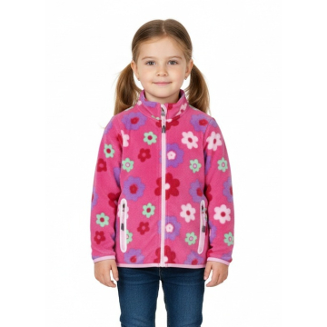 Dívčí fleecová mikina Kugo KYTIČKY | Hřejivá na outdoor