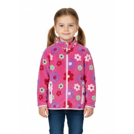 Dívčí fleecová mikina Kugo KYTIČKY | Hřejivá na outdoor