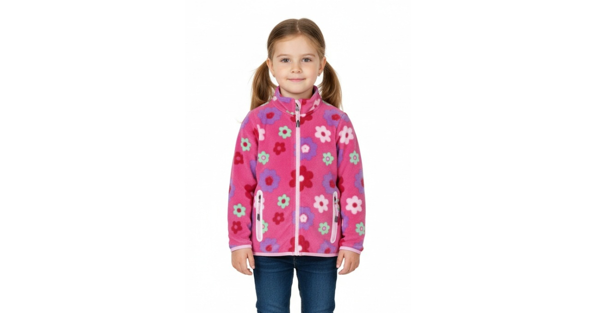 Dívčí fleecová mikina Kugo KYTIČKY | Hřejivá na outdoor