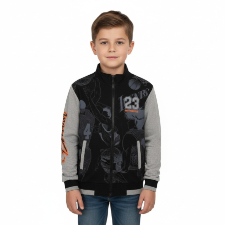 Chlapecká tepláková mikina s komiksovým basketbalovým potiskem
