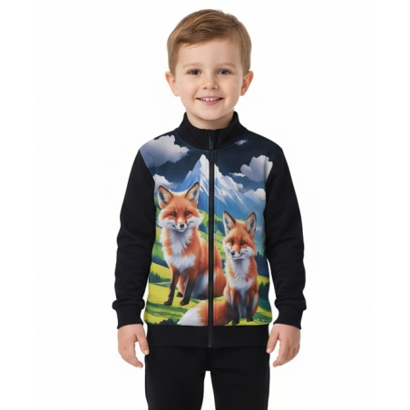 Chlapecká mikina s liškou – měkká, teplá a stylová