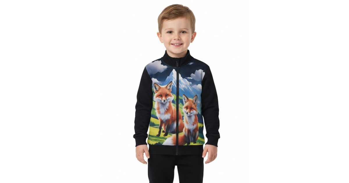 Chlapecká mikina s liškou – měkká, teplá a stylová