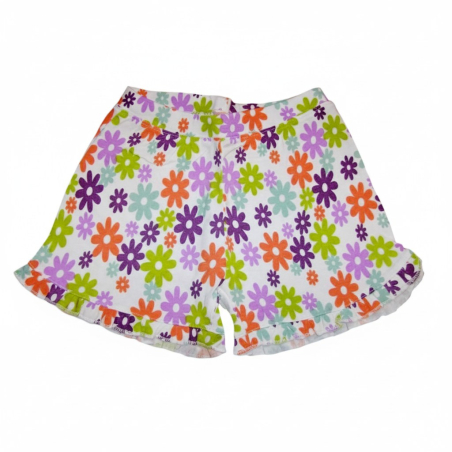 Dívčí kytičkové kraťasy | 100% bavlna | Šortky s kanýrkem