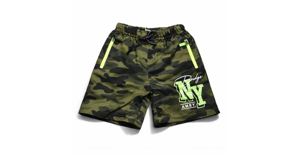 Chlapecké maskáčové kraťasy s nápisem NY | E-shop