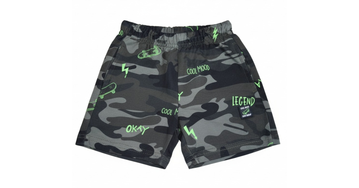 Chlapecké maskáčové kraťasy | 100% bavlna, skate design | Pohodlné šortky pro kluky