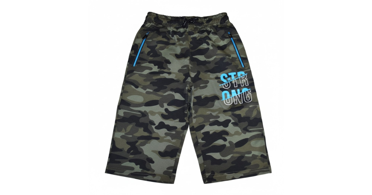 Maskáčové chlapecké 3/4 kalhoty | Pohodlné & praktické