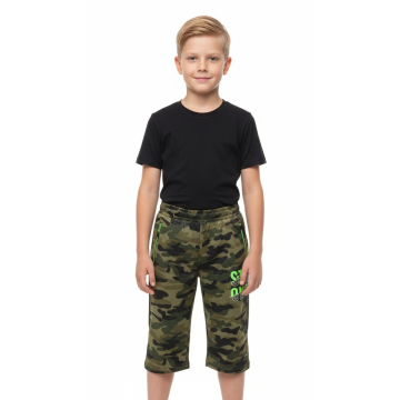 Maskáčové chlapecké 3/4 kalhoty | Pohodlné & praktické