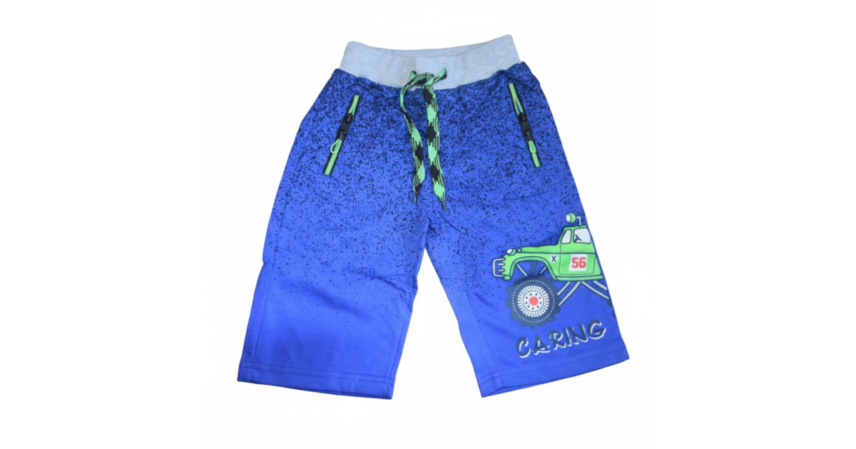 Chlapecké 3/4 kalhoty Monster truck | 100% bavlna, melír