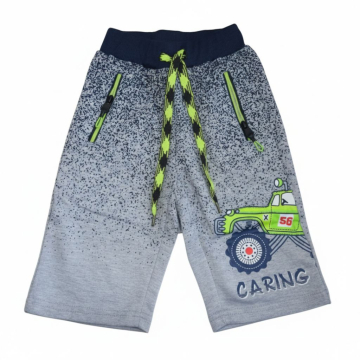 Chlapecké 3/4 kalhoty Monster truck | 100% bavlna, melír