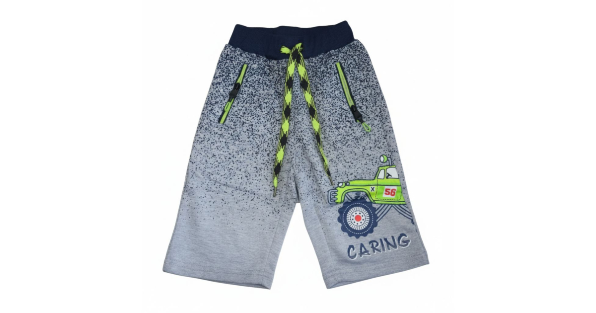 Chlapecké 3/4 kalhoty Monster truck | 100% bavlna, melír