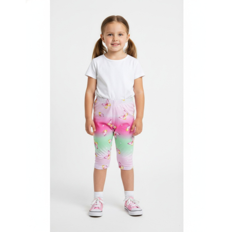 Dívčí 3/4 legíny s motýlky | Bavlněné letní legíny pro holčičky