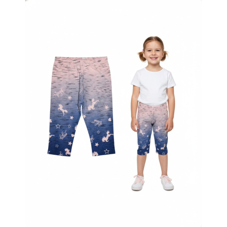 Dívčí 3/4 legíny s koníky | Bavlněné, pohodlné, roztomilé