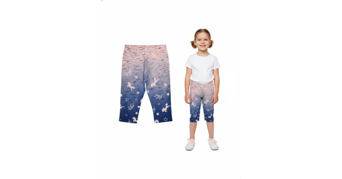 Dívčí 3/4 legíny s koníky | Bavlněné, pohodlné, roztomilé