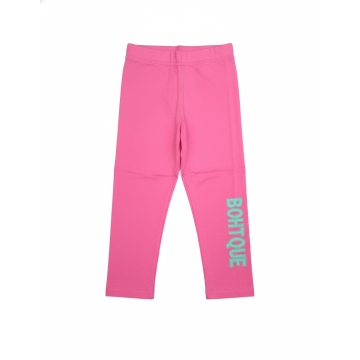 Dívčí 3/4 legíny bavlněné s nápisem – pohodlné legínky s gumou v pase