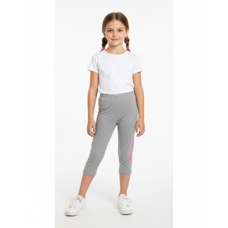 Dívčí 3/4 legíny bavlněné s nápisem – pohodlné legínky s gumou v pase