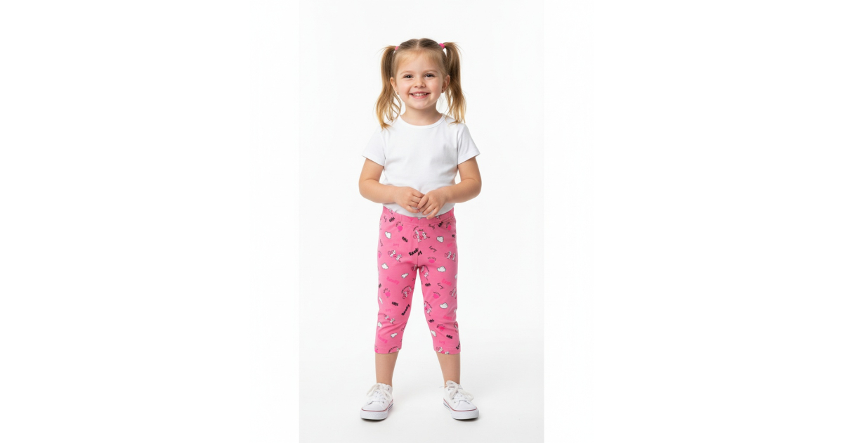 Dívčí 3/4 legíny s myškami | Bavlna | Pohodlný pas