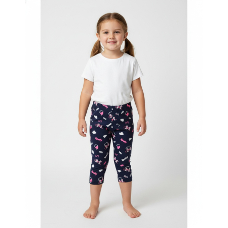 Dívčí 3/4 legíny s myškami | Bavlna | Pohodlný pas