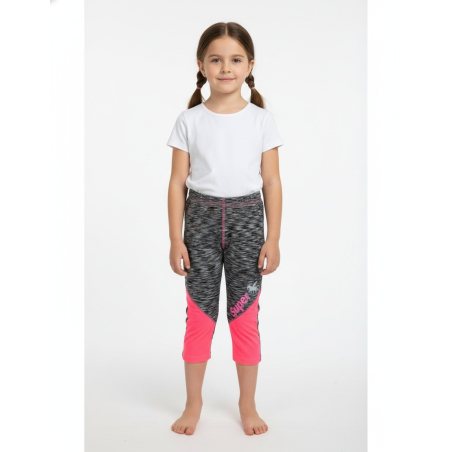 Dívčí sportovní 3/4 legíny melír – rychleschnoucí, reflexní