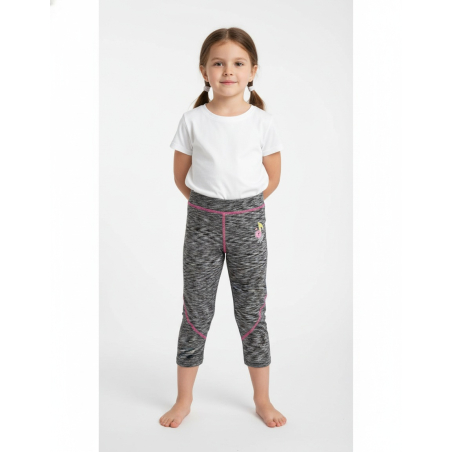 Dívčí sportovní 3/4 legíny melír – rychleschnoucí