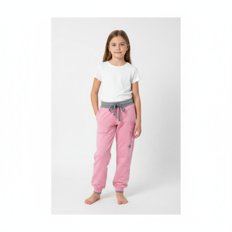 Dívčí tepláčky bavlna – pohodlné tepláky s kapsami