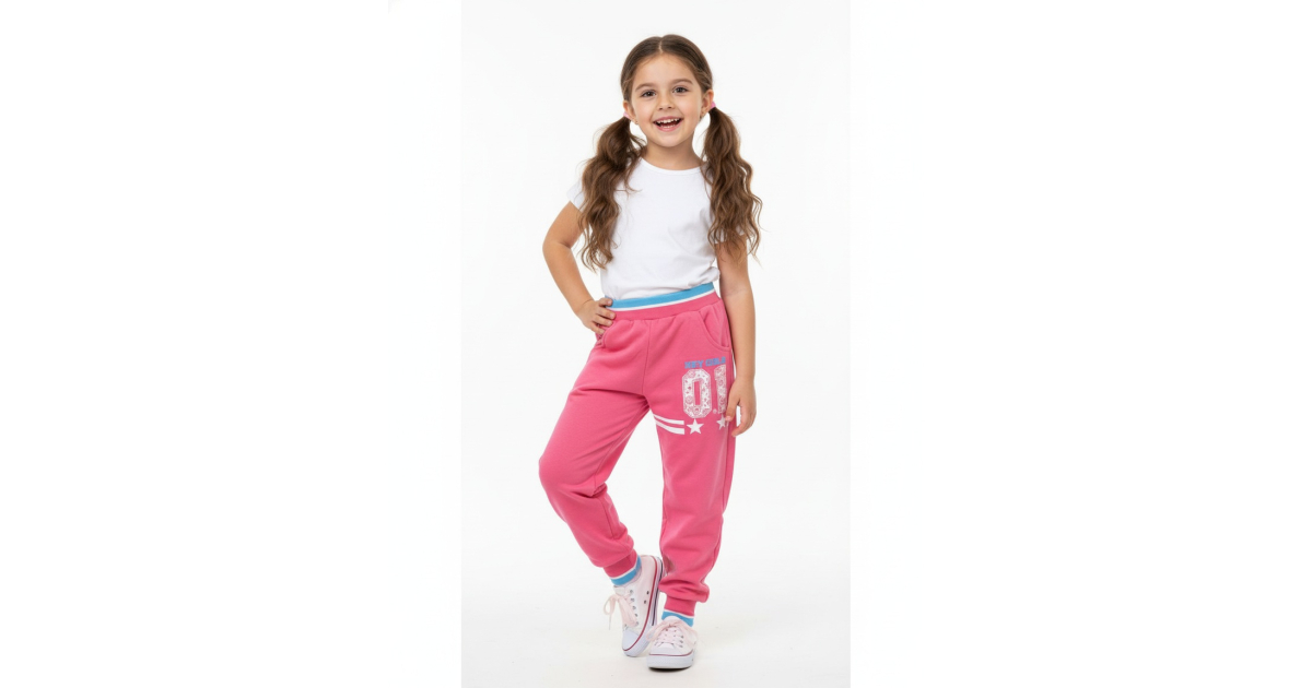 👧 Dívčí tepláky s manžetou a kapsami | Pohodlné a stylové