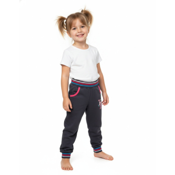 Dívčí bavlněné tepláčky s koníčkem | Pohodlné