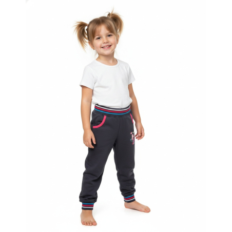 Dívčí bavlněné tepláčky s koníčkem | Pohodlné