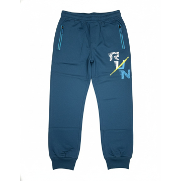 Chlapecké tepláky RUN | Bavlna, kapsy na zip, manžety