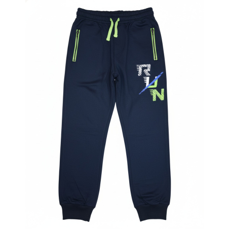 Chlapecké tepláky RUN | Bavlna, kapsy na zip, manžety