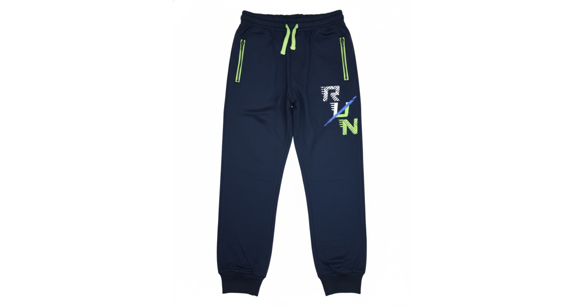 Chlapecké tepláky RUN | Bavlna, kapsy na zip, manžety