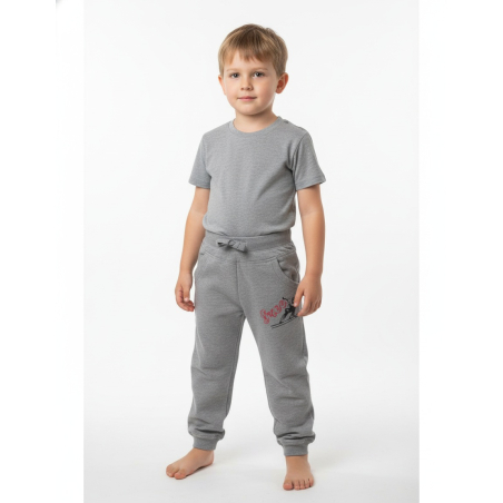 Chlapecké bavlněné tepláčky s lyžařem | Pohodlné s kapsami