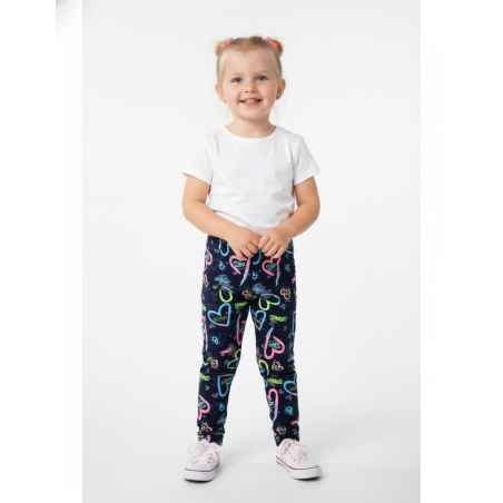 Dívčí legíny se srdíčky | Bavlněné, pohodlné, pružné