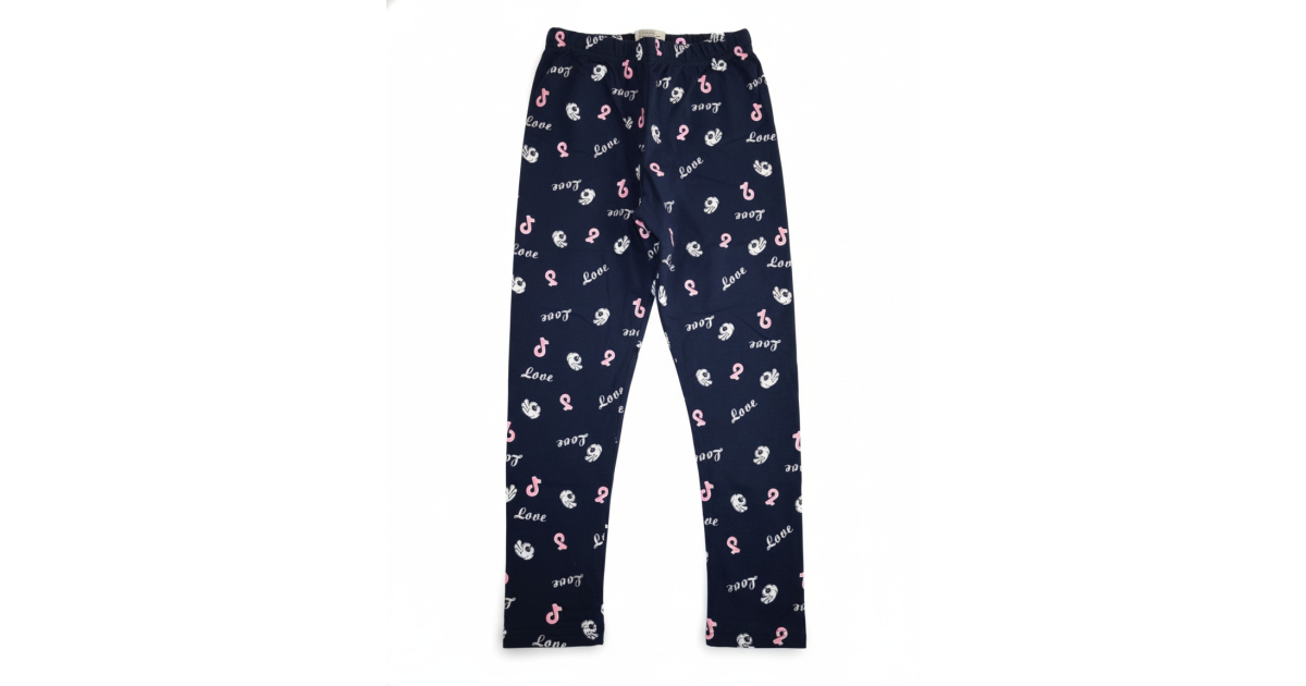 Dívčí legíny LOVE| Bavlna, pružné, pohodlný pas