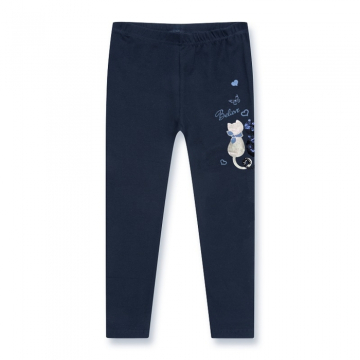 Dívčí legíny s kočičkou z flitrů | Bavlněné, s jemným chloupkem