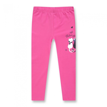 Dívčí legíny s kočičkou z flitrů | Bavlněné, s jemným chloupkem