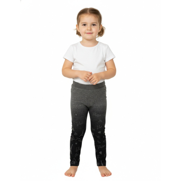 Dívčí zateplené legíny s kožíškem | Motiv Paříže | Bavlna