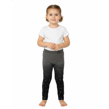 Dívčí zateplené legíny s kožíškem | Motiv Paříže | Bavlna