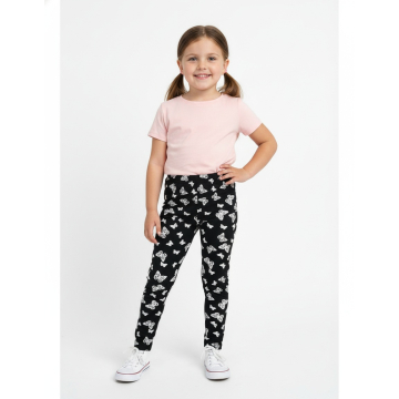 Dívčí zateplené legíny s kožíškem | Bambusové termo legíny