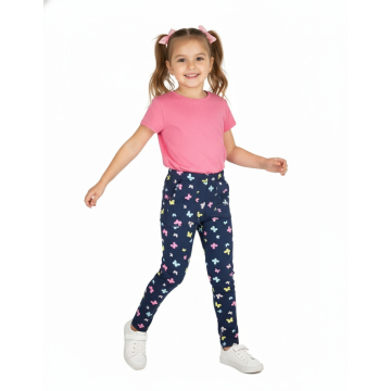 Dívčí zateplené legíny s kožíškem | Bambusové termo legíny