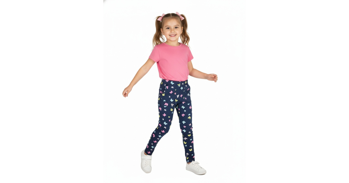 Dívčí zateplené legíny s kožíškem | Bambusové termo legíny