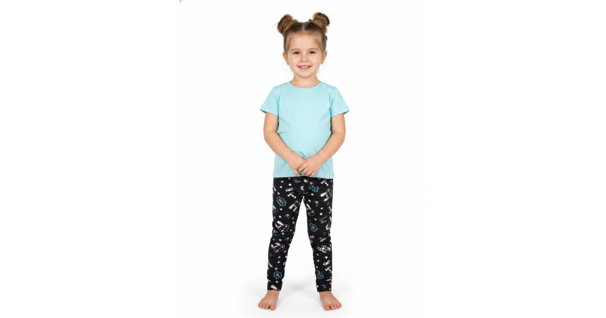 Dívčí zateplené legíny s kožíškem | Bambusové termo legíny