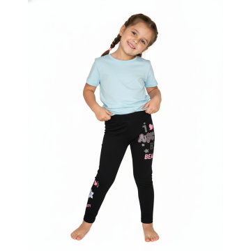 Dívčí zateplené legíny s fleecem | thermo, s potiskem