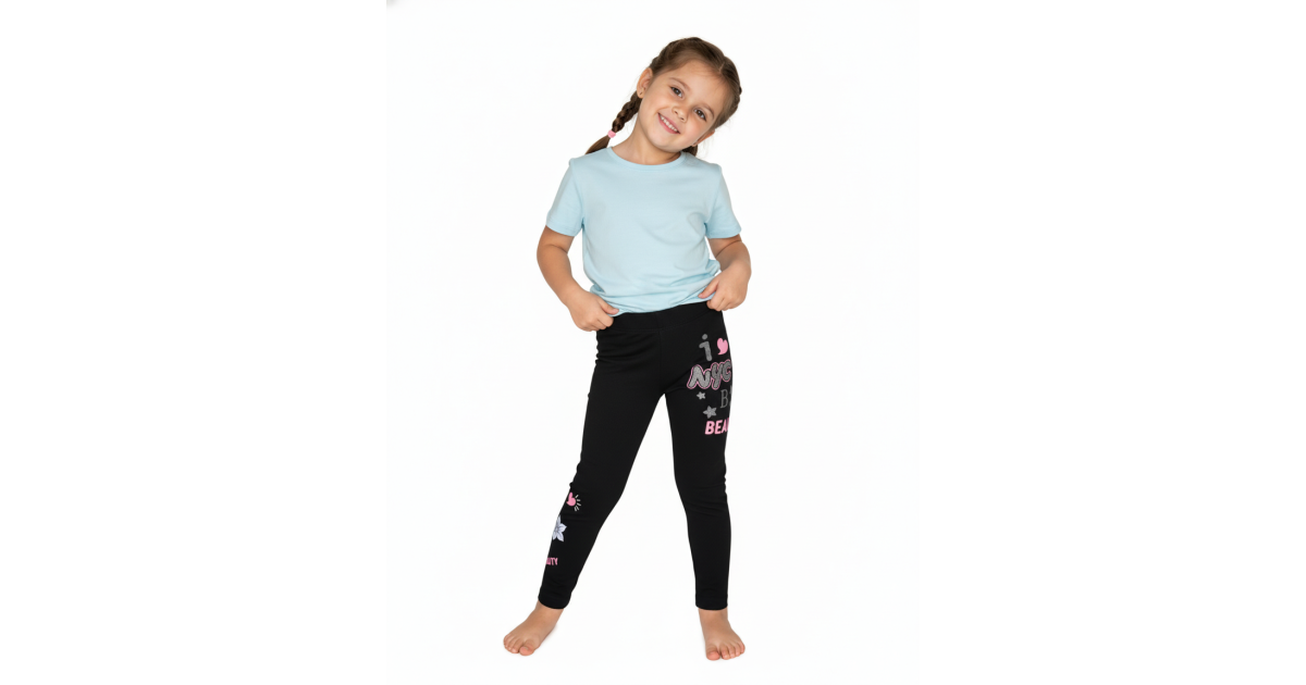 Dívčí zateplené legíny s fleecem | thermo, s potiskem