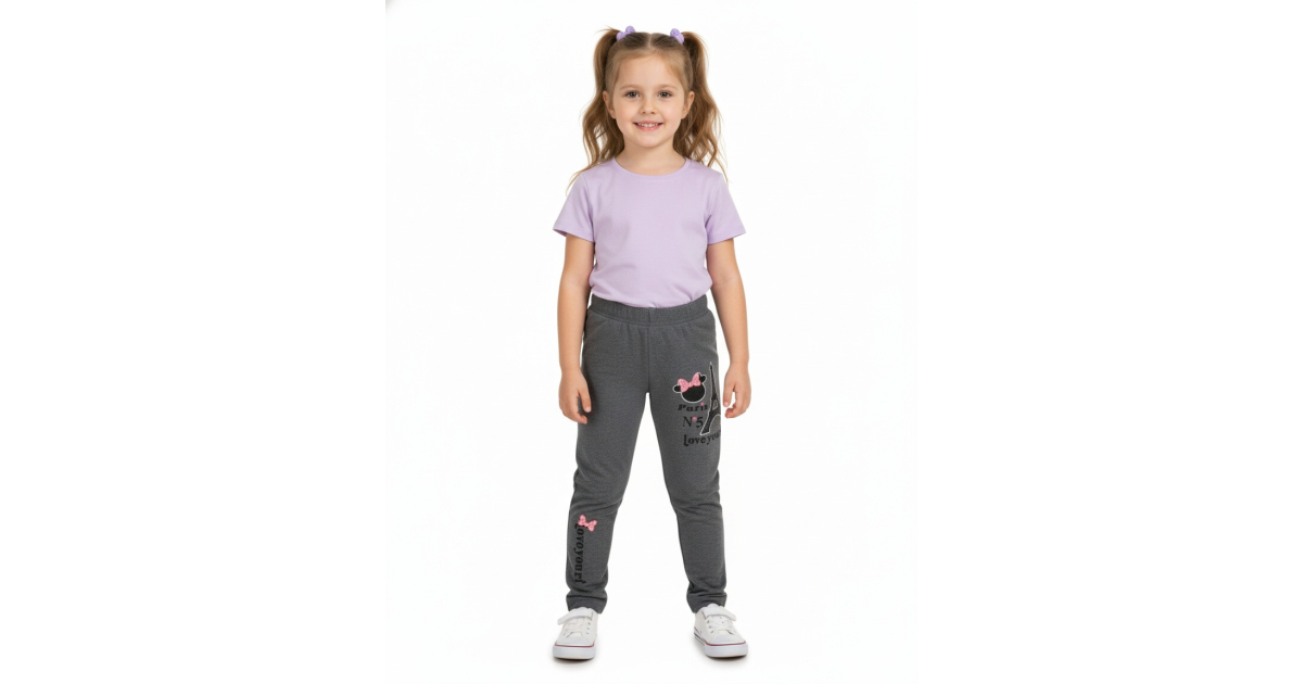 Dívčí zateplené legíny s fleecem | thermo, s potiskem Paříž