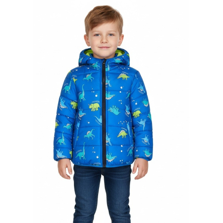 Chlapecká zimní prošívaná bunda | Teplá a pohodlná motiv dinosaurus