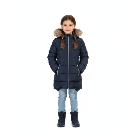 Dívčí zimní kabátek s kožíškem | Teplý, prošívaný