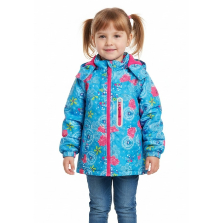 Dětská dívčí šusťáková bunda s fleecem | Nepromokavá na jaro a podzim