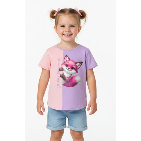 Dívčí letní tričko s liškou | Bavlněné, pohodlné | E-shop