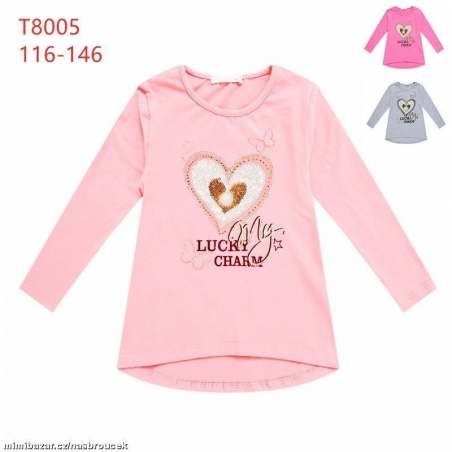 Dívčí triko srdíčko s aplikací vel.128  128